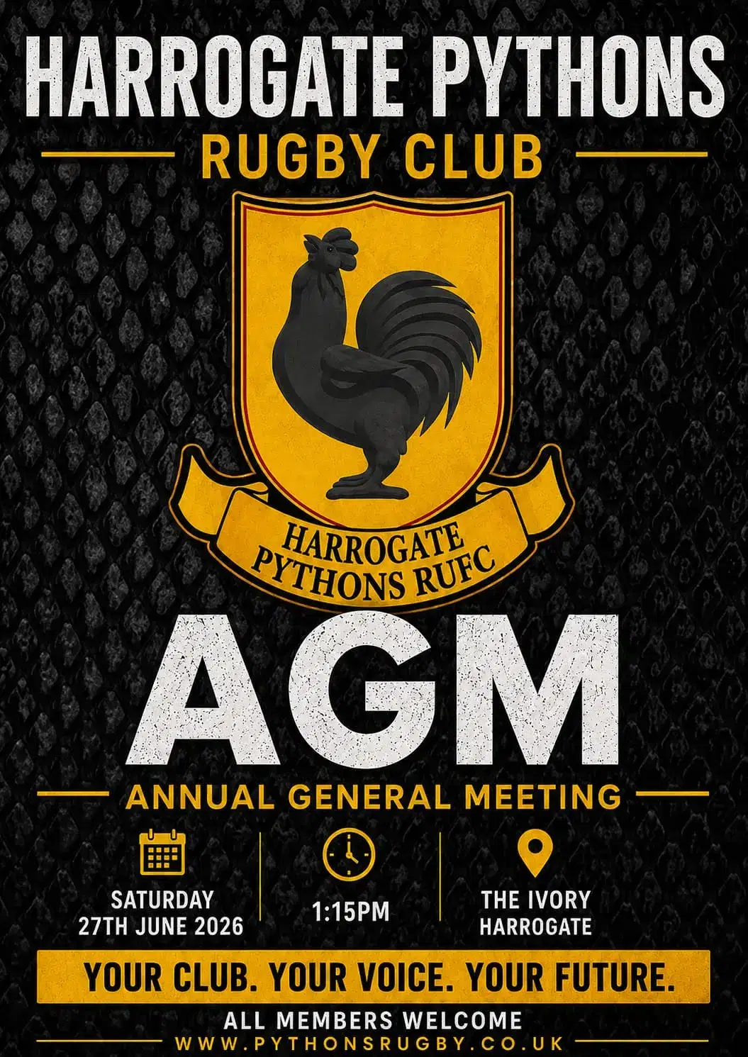Harrogate Pythons RUFC AGM 2026 Notice